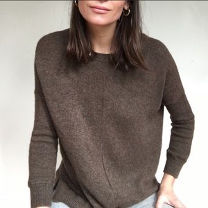 VINCE Brown Sweater Yak Hair & Wool Long Sleeve